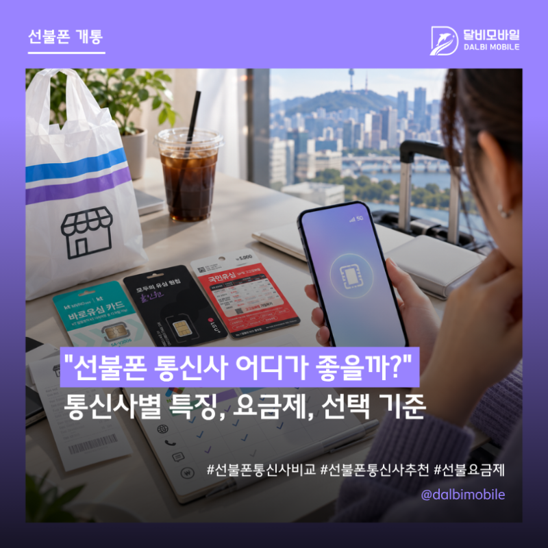 "선불폰 통신사 어디가 좋을까?" 통신사별 특징, 요금제, 선택기준 비교