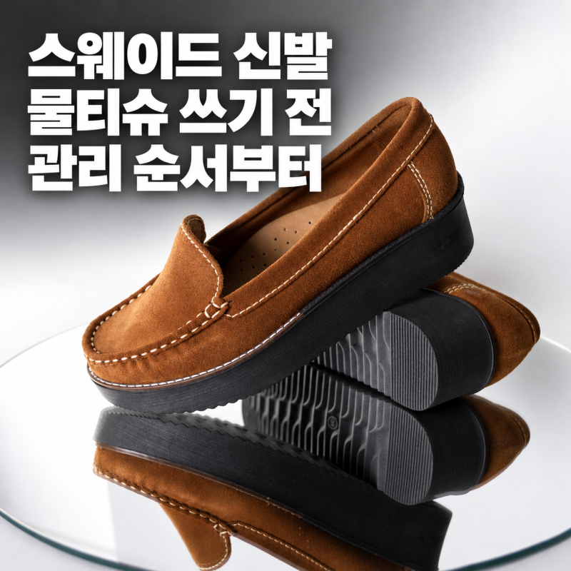 스웨이드 신발, 물티슈로 닦기 전에 확인할 관리 순서