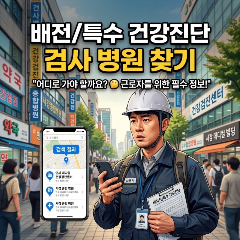 배치전 특수 건강검진 지정 병원이 있는 지역은? - 근처 주변 배치전 특수 건강진단 받을 수 ....