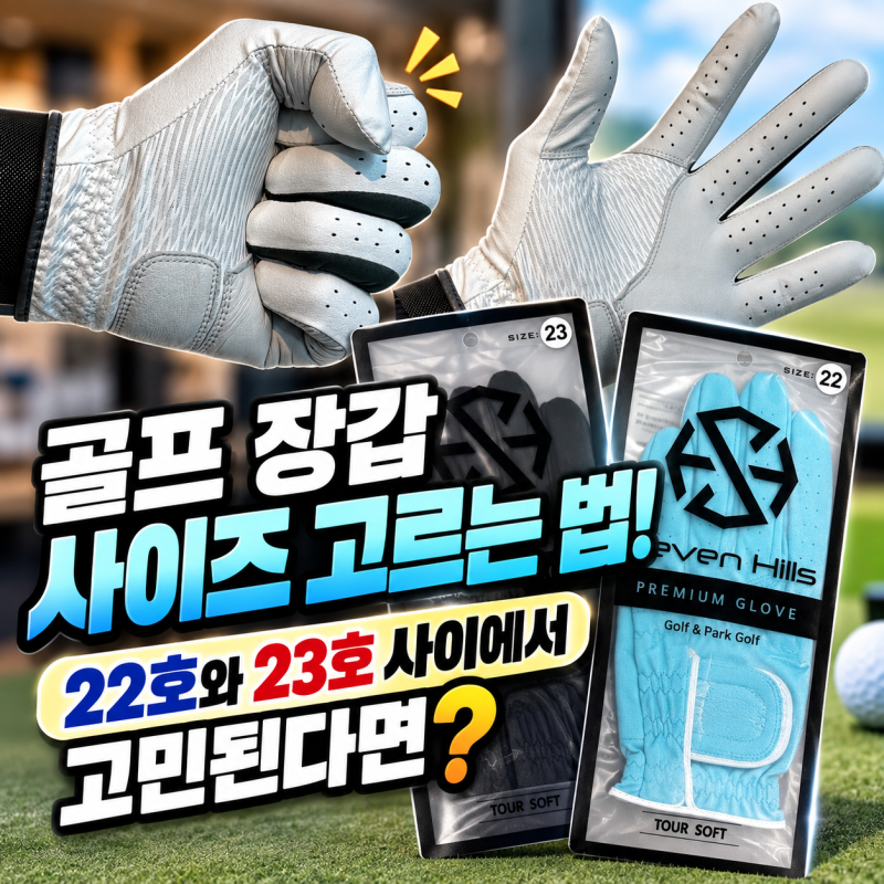 골프 장갑 사이즈 고르는 법: 22호와 23호 사이에서 고민된다면?