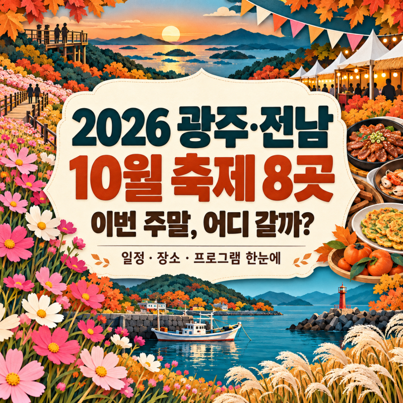 2026 광주 전남 10월 축제 모음 8곳, 일정·장소·아이와 가볼만한 곳