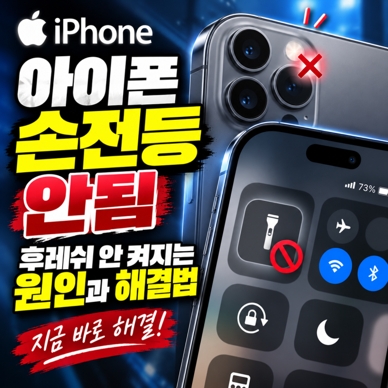 아이폰 손전등 안됨 후레쉬 안 켜지는 원인과 해결법