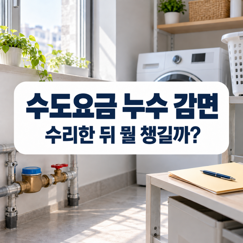 수도요금 누수 감면 대상과 신청 기한·증빙