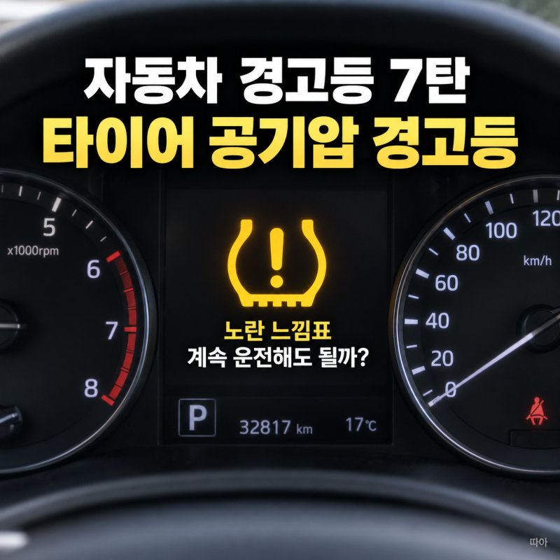 자동차 경고등 7탄, 노란 타이어 공기압 경고등 켜졌다면? 계속 운전해도 될까
