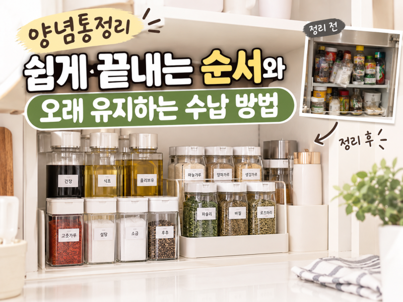 양념통정리 쉽게 끝내는 순서와 오래 유지하는 수납 방법