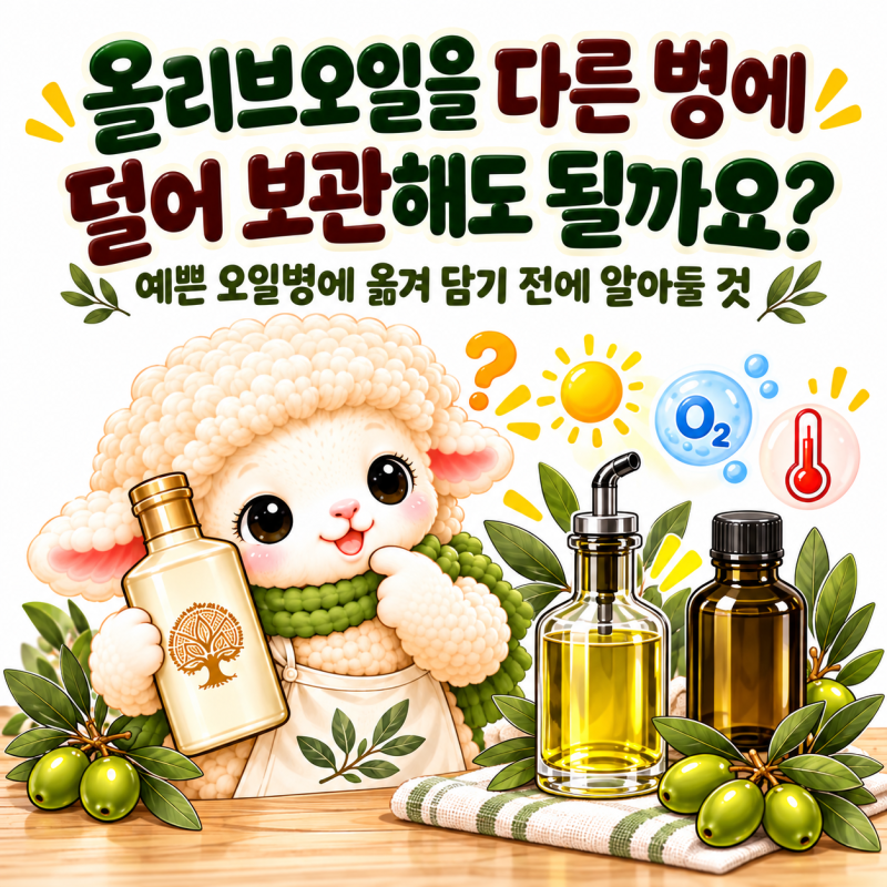 올리브오일을 다른 병에 덜어 보관해도 될까요?-예쁜 오일병에 옮겨 담기 전에 알아둘 것