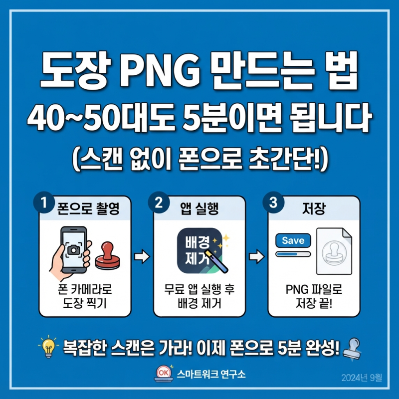 도장파일만들기, PNG 이미지 40~50대도 5분이면 됩니다 (스캔 없이 폰으로)
