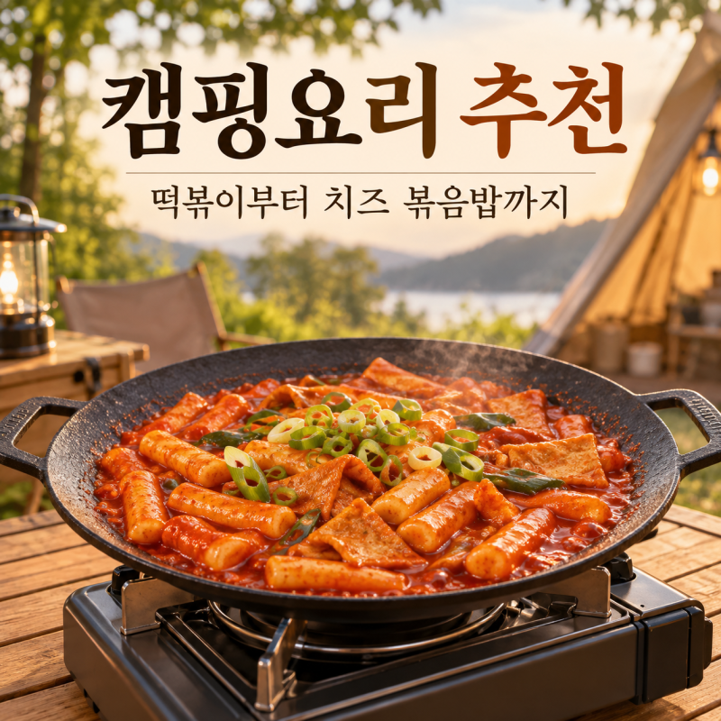캠핑요리 추천｜그리들 떡볶이에 치즈 볶음밥까지! 야무지게 한 끼 해결하는 법