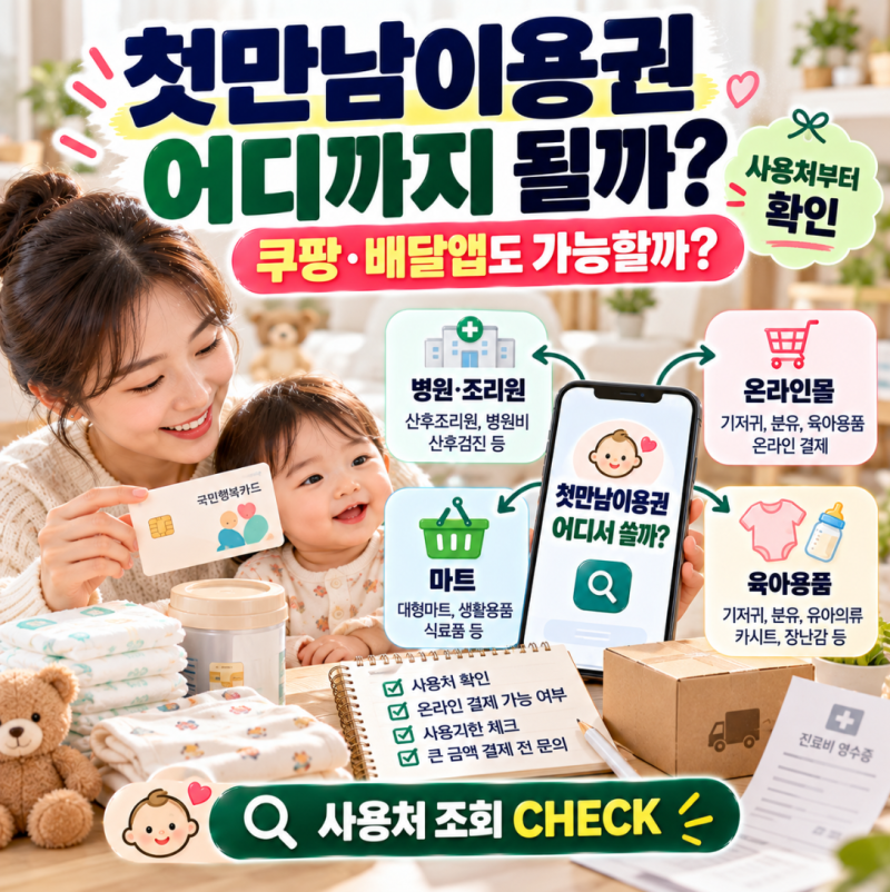 첫만남이용권 사용처 조회방법부터 쿠팡·배민 온라인 결제까지 직접 써봤어요