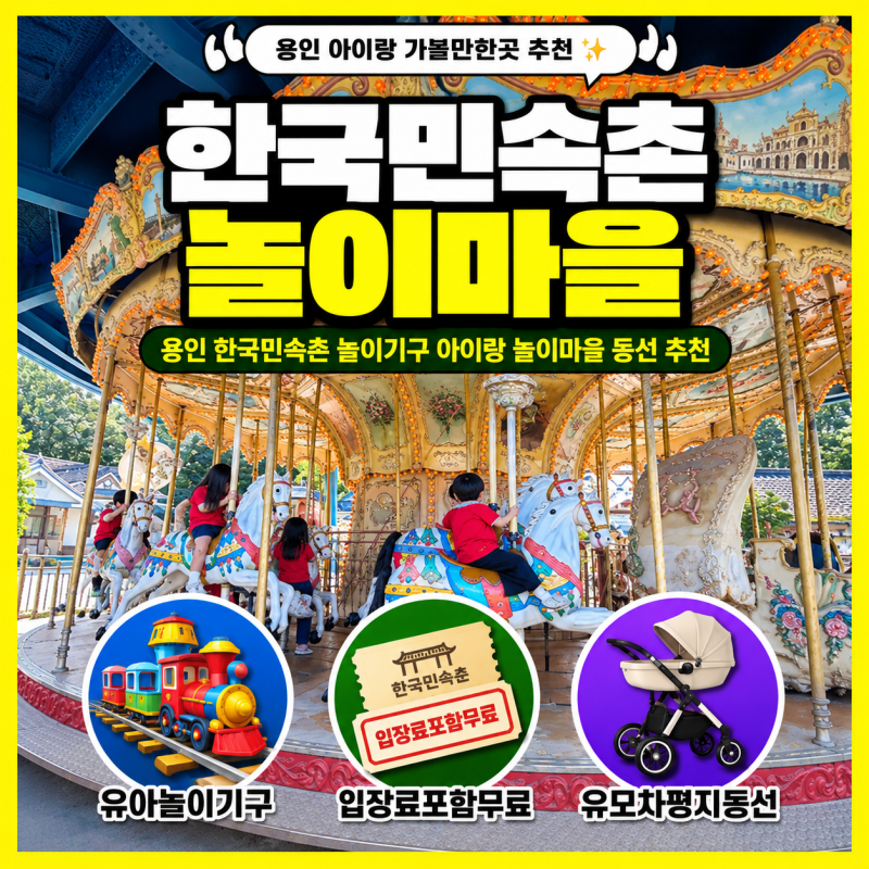 용인 한국민속촌 놀이기구 아이랑 놀이마을 동선 추천
