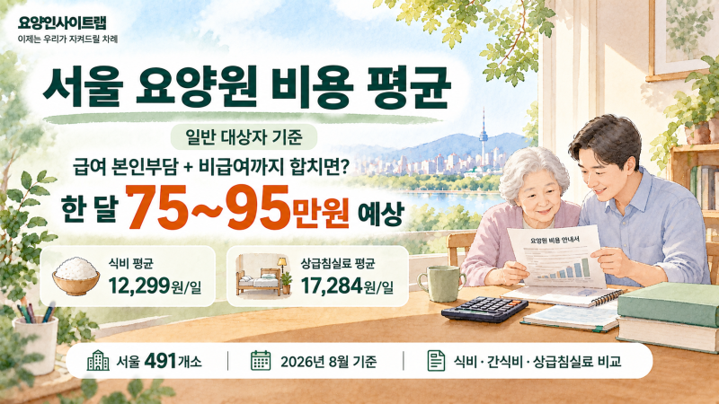 서울 요양원 비용 2026, 한 달 차이를 만드는 건 ‘식비와 방값’이었습니다｜491곳 비급여 데....