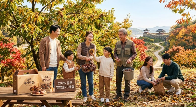 2026 공주 알밤줍기 체험 총정리 (부자떡집·농장 추천·여행 코스)
