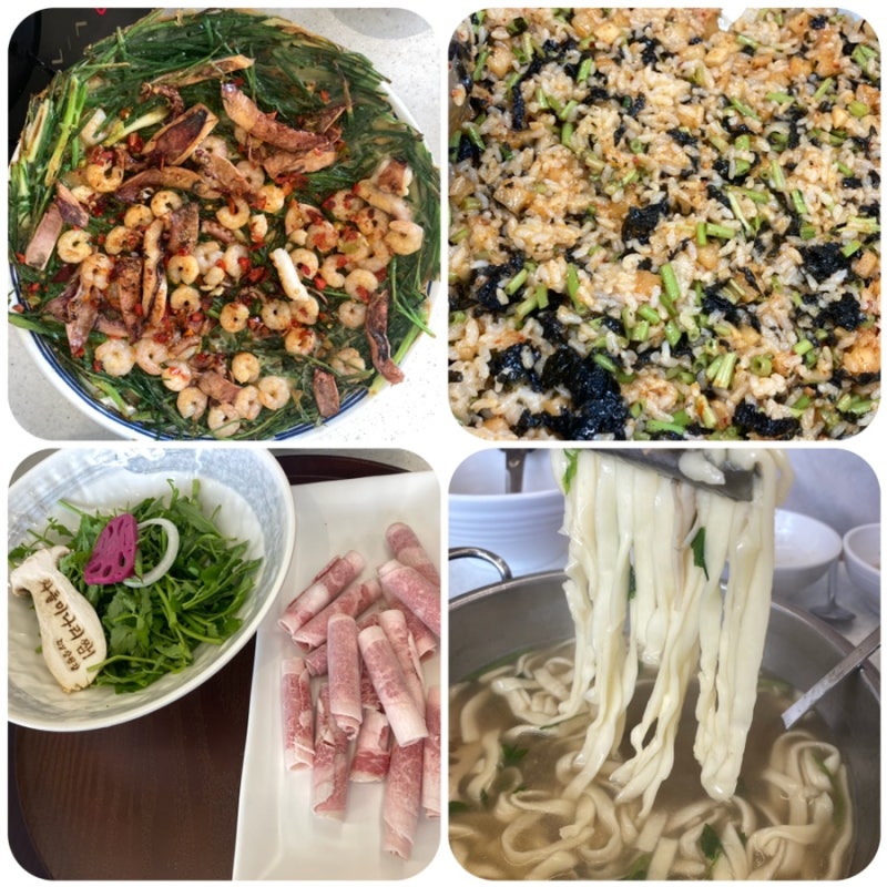 대전 현충원 맛집 장원갑칼국수 대전유성점, 차돌미나리쌈 샤브칼국수 후기