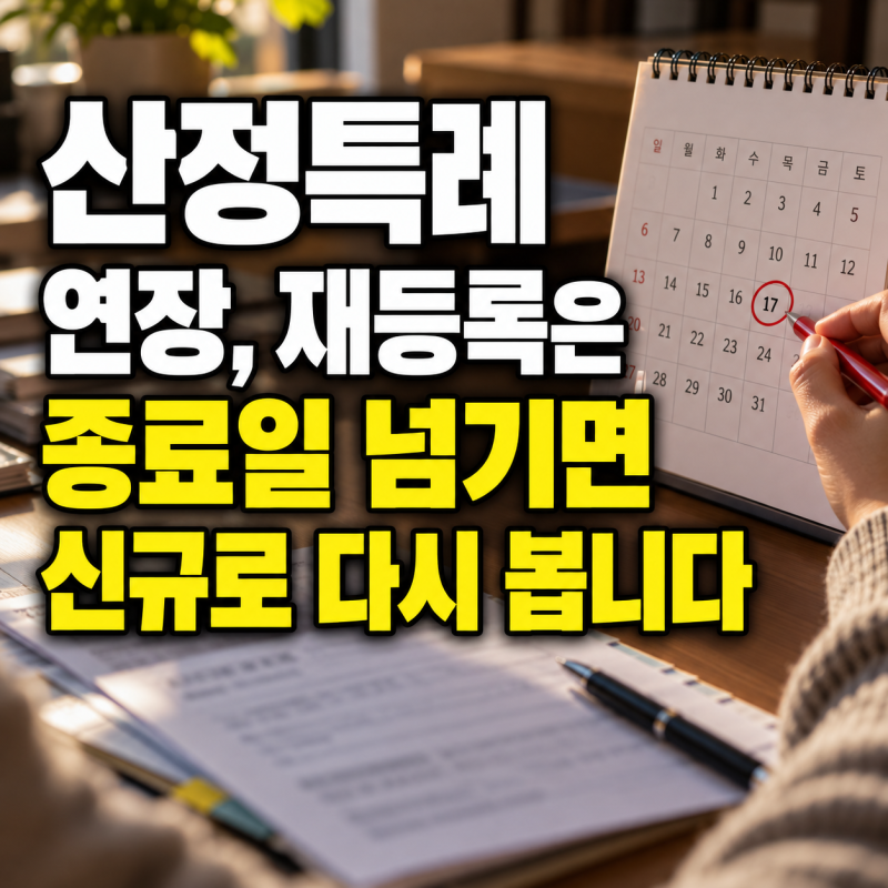 산정특례 연장, 재등록은 종료일 넘기면 신규로 다시 봅니다