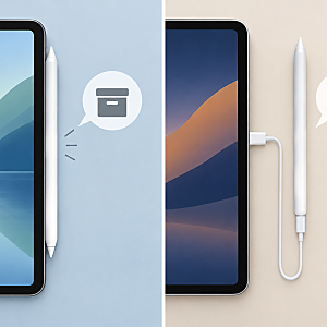 애플펜슬 USB-C 배터리 확인: 옆면 부착과 케이블 충전 구분