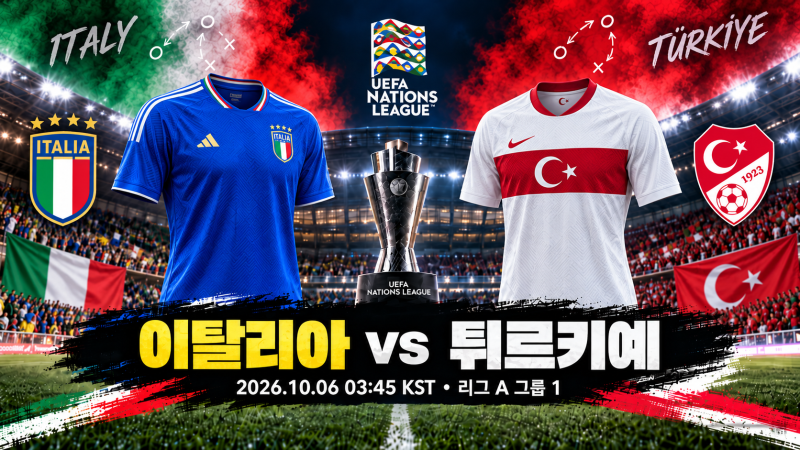 [UEFA 네이션스리그] [2026.10.06] 이탈리아 vs 튀르키예 프리뷰｜토날리의 배급과 튀르키예의 공....