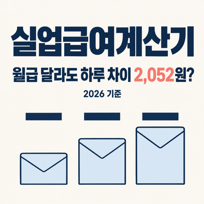 실업급여계산기, 월급 216만이든 400만이든 하루 차이 2,052원?