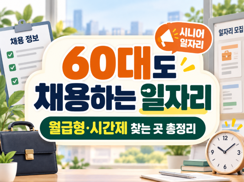 60대도 채용하는 일자리 어디에 있을까? 월급형·시간제 시니어 일자리 찾는 곳 총정리
