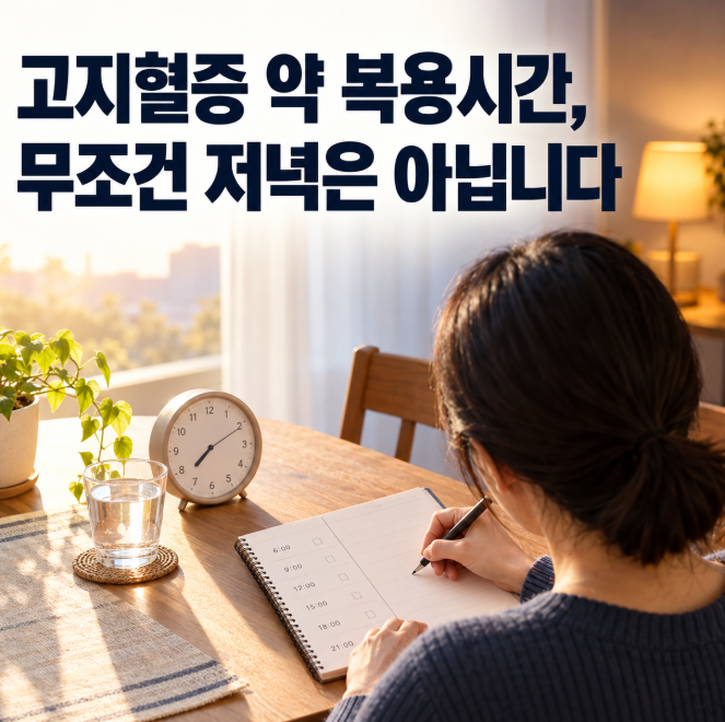 고지혈증 약 복용시간, 무조건 저녁은 아닙니다