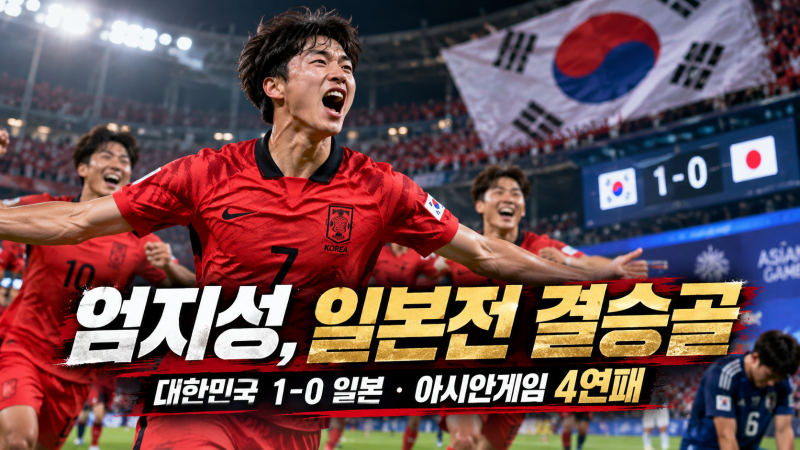 엄지성 일본전 결승골, 내가 찍었던 선수가 진짜 해냈다…4골 4도움으로 금메달 만든 에이스