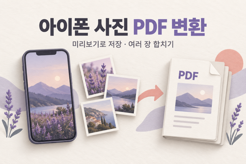 아이폰 사진 PDF 변환, 미리보기로 저장하고 여러 장 합치는 법