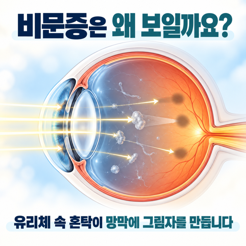비문증 원인, 갑자기 검은 점이 보인다면 망막검사가 필요한 이유