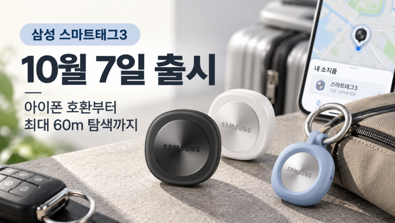 삼성 스마트태그3 10월 7일 출시, 아이폰 호환부터 최대 60m 탐색까지