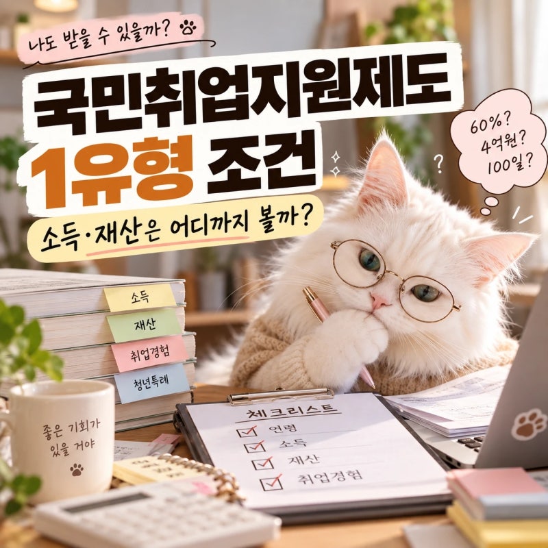 국민취업지원제도 1유형 조건, 소득·재산은 어디까지 볼까?