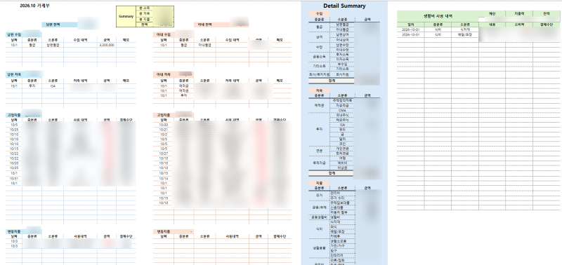 신혼부부 가계부 만들기｜우리 부부에게 맞는 가계부를 직접 만들어보는 중