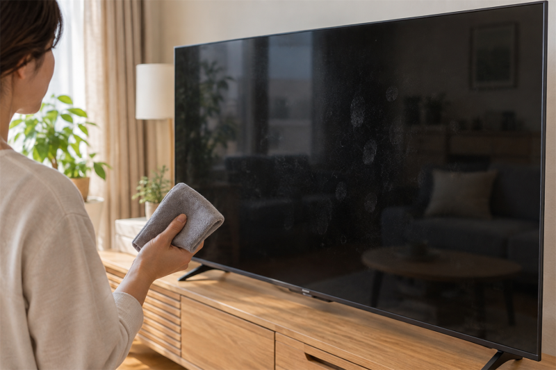 TV 화면 청소 방법, 물티슈로 닦기 전 마른 극세사부터 쓰세요