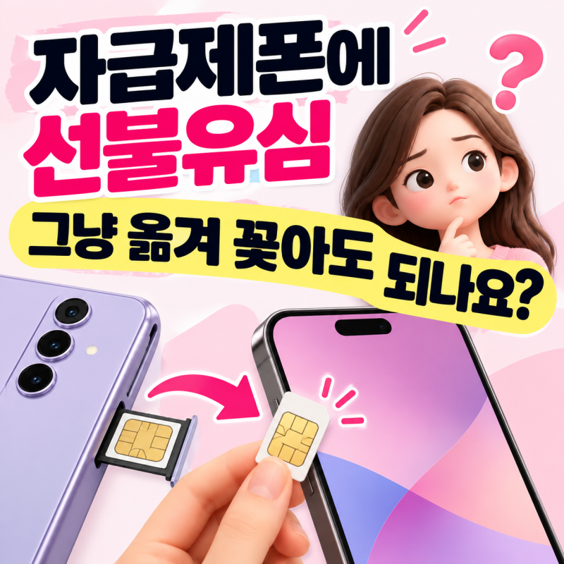 자급제폰에 선불유심 그냥 옮겨 꽂아도 되나요?