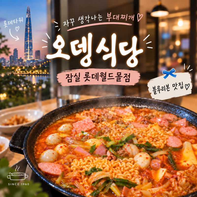 잠실 롯데월드몰 맛집 오뎅식당｜부대찌개 N번째 방문 평일 저녁 웨이팅 후기