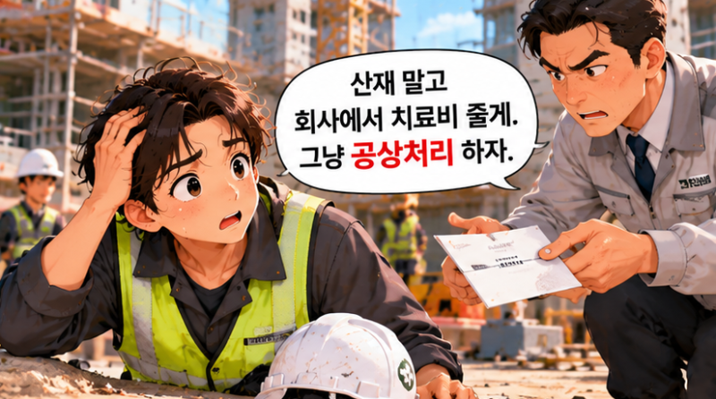 다친 직원에게 "산재 말고 회사에서 치료비 줄게"라고 하면 불법일까?