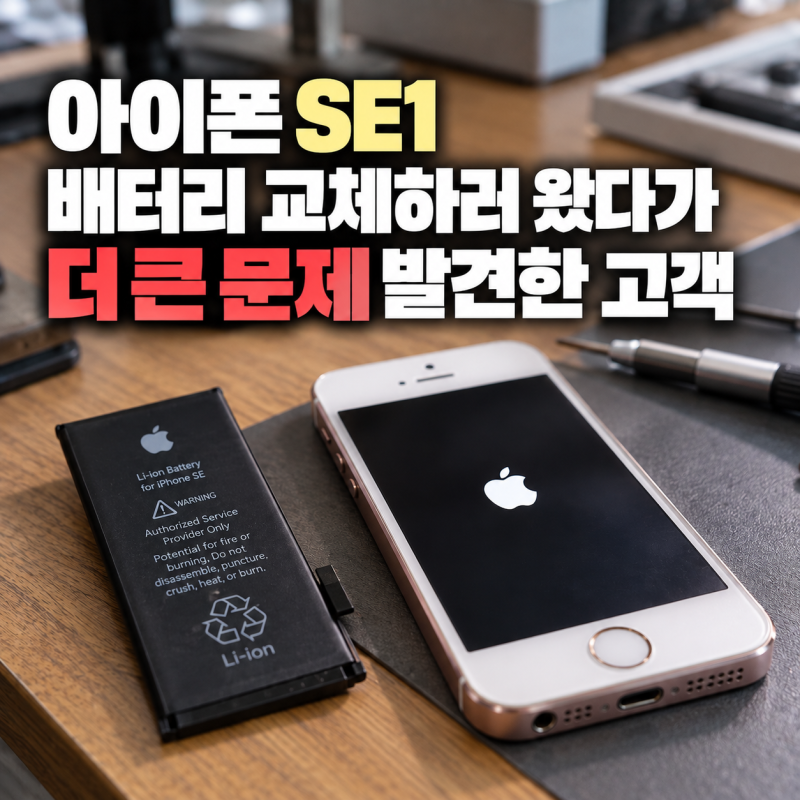 아이폰 SE1 배터리 교체하러 왔다가 더 큰 문제 발견한 고객