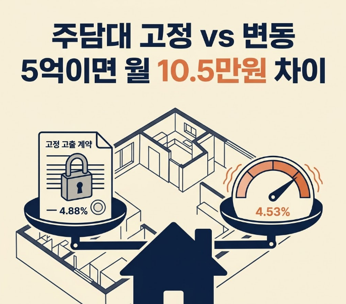 변동금리가 더 싼데 괜찮을까? 주담대 고정·변동 0.35%p의 함정
