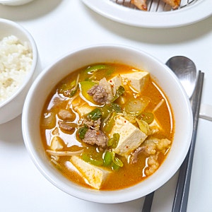 차돌된장찌개 레시피 다담 된장찌개 양념으로 간단하게 끓이는법