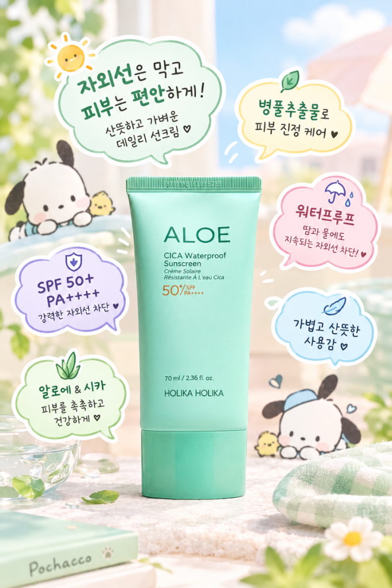 몇 년째 남편과 함께 쓰는 선크림, 홀리카홀리카 알로에 시카 선스크린 SPF50+ PA++++ 솔직 후기