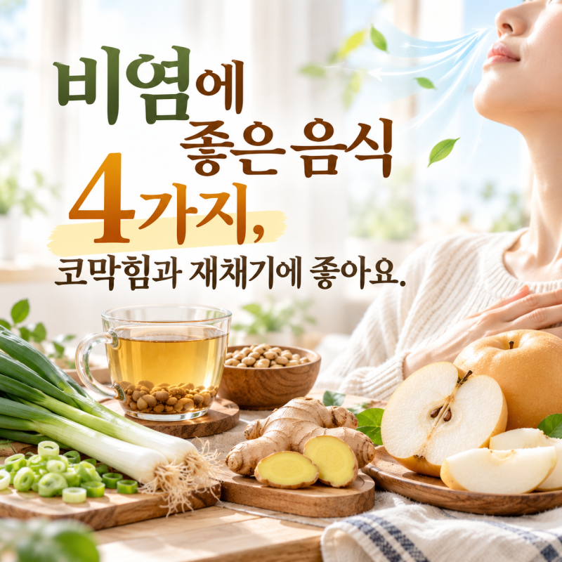 비염에 좋은 음식 4가지, 코막힘과 재채기에 좋아요.