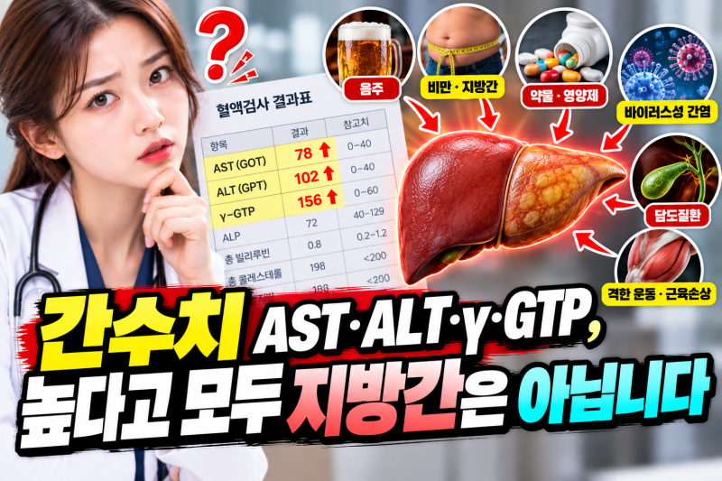 간수치 AST·ALT·γ-GTP, 높다고 모두 지방간은 아닙니다