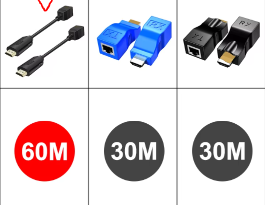 HDMI 랜케이블 거리연장기 HE60R-LAN CAT5e 50M CAT6 60M 1080P HDMI RJ45 송수신기 대전 세종 충남 남강네....