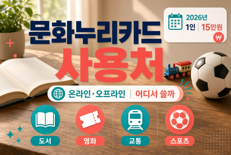 문화누리카드 사용처 총정리｜온라인·오프라인 어디서 쓸까? 발급방법까지