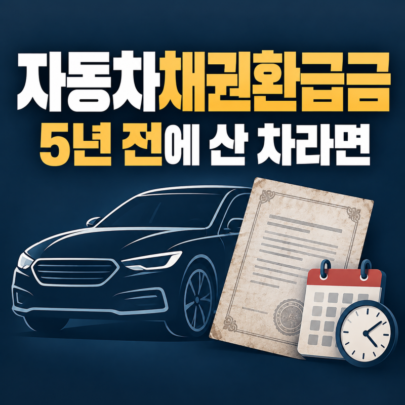 자동차채권환급금 조회방법, 5년 전에 산 차라면 확인하세요