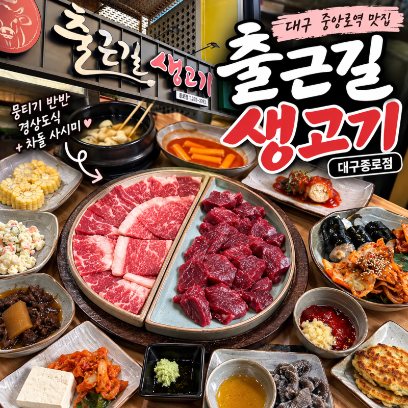 대구 중앙로역 맛집 출근길생고기｜동성로 뭉티기 반반 차돌사시미까지 솔직후기