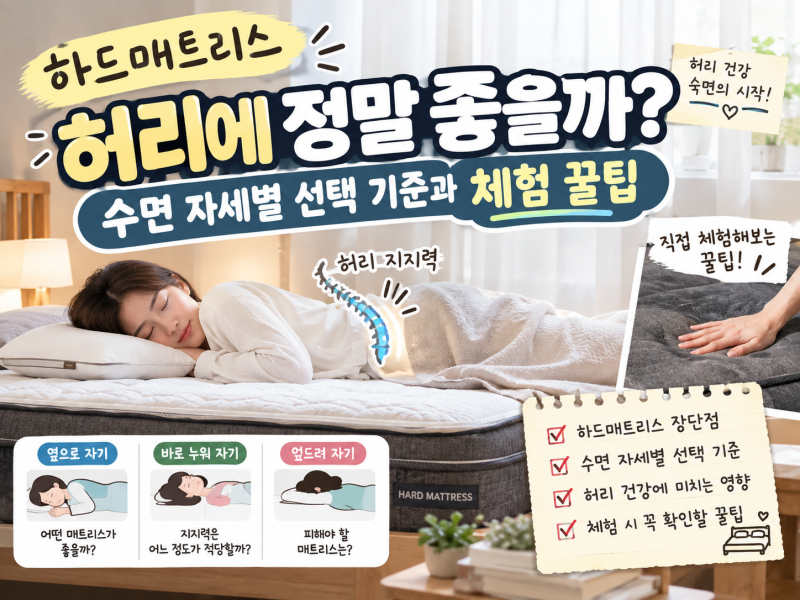 하드매트리스 허리에 정말 좋을까? 수면 자세별 선택 기준과 체험 꿀팁