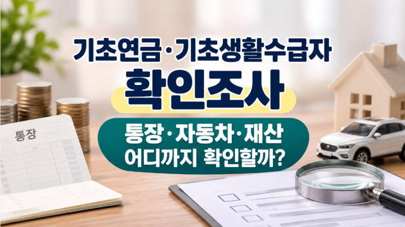 기초연금·기초생활수급자 확인조사, 통장·자동차·재산 어디까지 볼까?