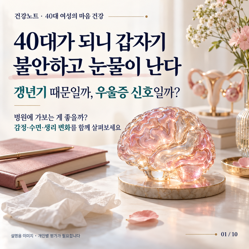 40대가 되니 갑자기 불안하고 눈물이 난다.갱년기 때문일까, 우울증 신호일까?