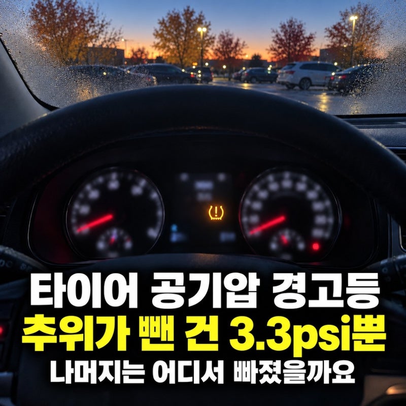 "낮엔 꺼지던데요" 아침마다 켜지는 타이어 공기압 경고등, 추위 탓만은 아니에요