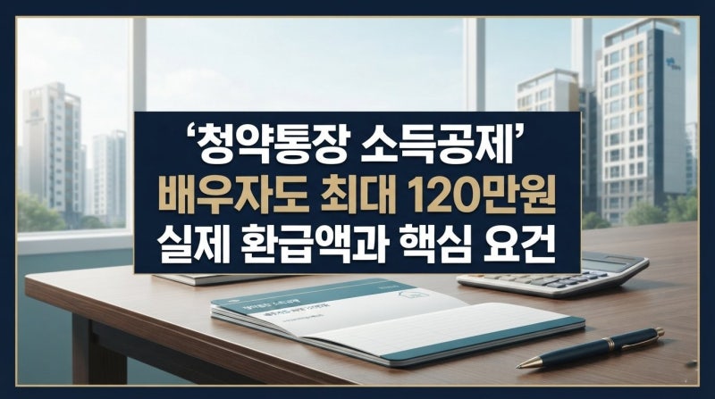 청약통장 소득공제 배우자도 가능, 최대 120만원은 환급액일까?