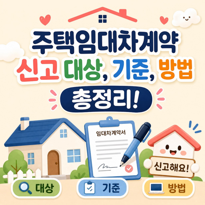 주택임대차계약신고 대상, 기준, 신고 방법까지 한번에 알아보기!