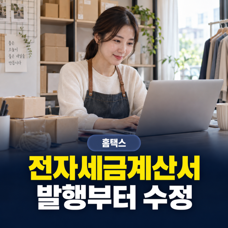 거래처와의 투명한 거래의 시작, 2026년 홈택스 전자세금계산서 발행부터 수정·취소·조회까....